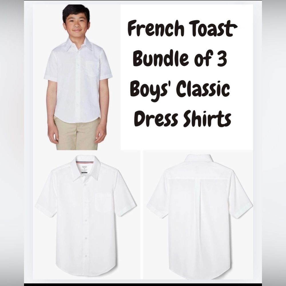 French Toast Boys’ White Uniform Dress Shirts 
3-Pack | Size 4